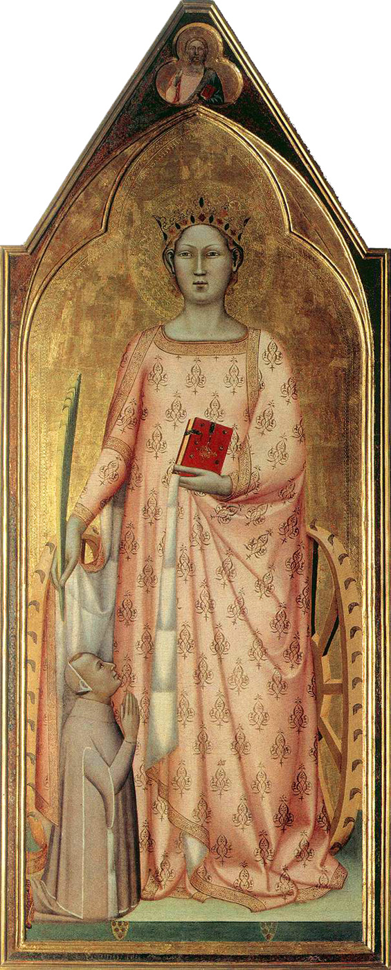 saint catherine of alexandria with donor and christ blessing